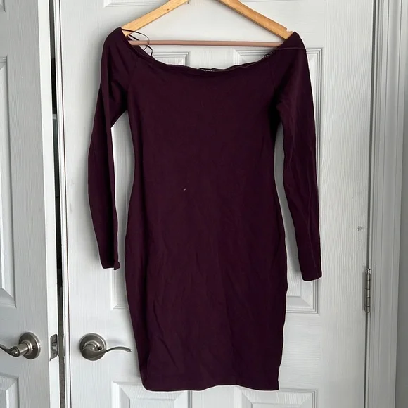 Express | Dresses | Offshoulder Plum Dress | Poshmark